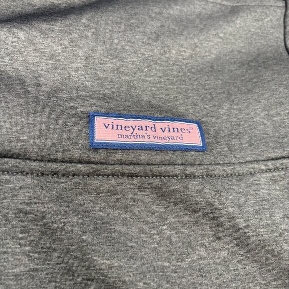 Vineyard Vines Large 1/4 Zip Gray Black Pullover Long Sleeve Sweater - Picture 3 of 6
